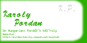 karoly pordan business card